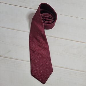 Givenchy Italian Maroon w Blue & White Concentric Circles, Silk Tie